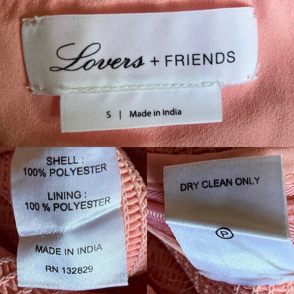 Lovers + Friends Archie Mini Dress Pink Lemonade Smocked Skirt Ruffles Side Zip - Picture 12 of 16